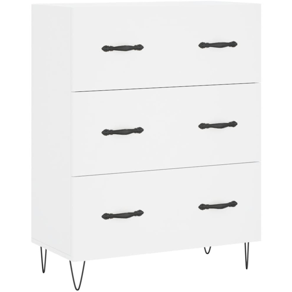 vidaXL 3 Drawer White Sideboard Image 2