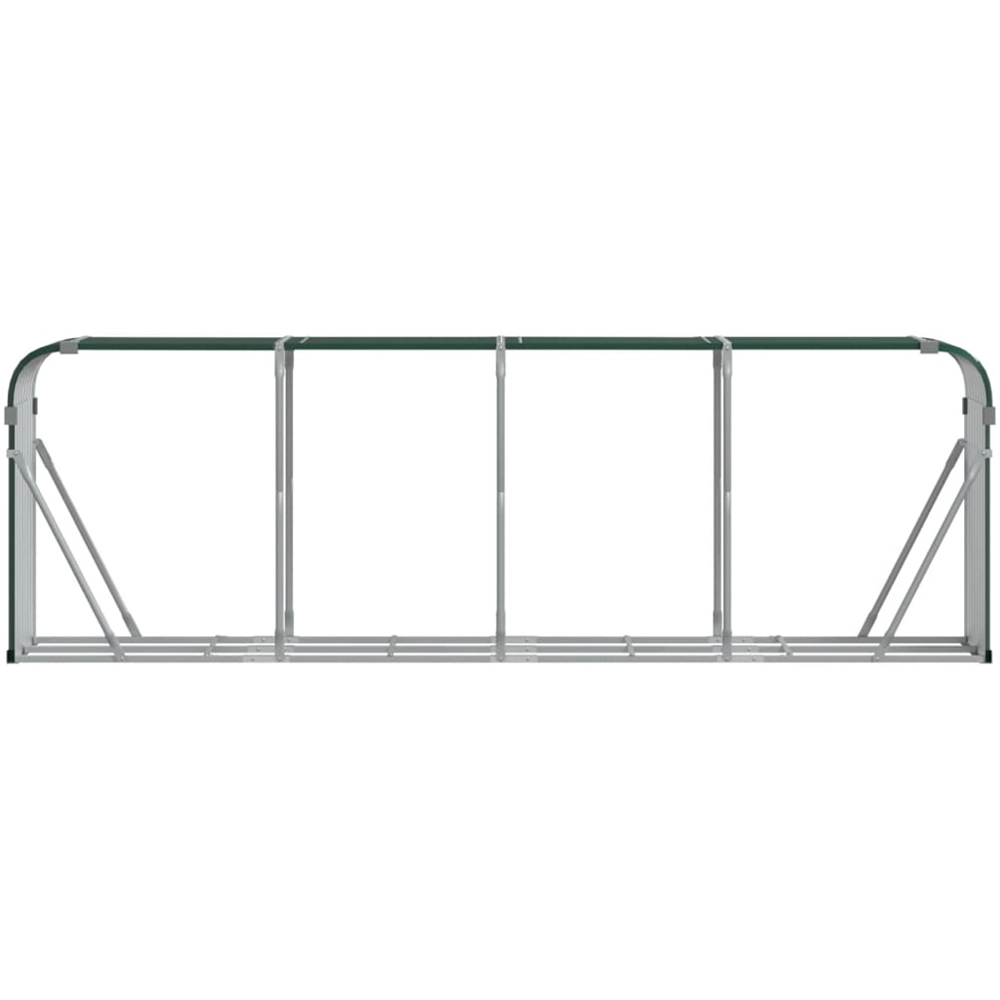 vidaXL Green Galvanised Steel Firewood Log Holder 100 x 300 x 45cm Image 3