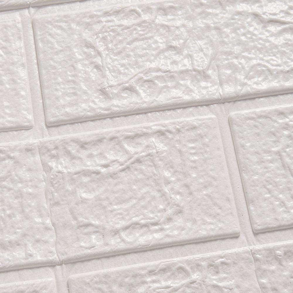 Living and Home 3D Brick Texture White Wall Sticker 15 Pack Image 5