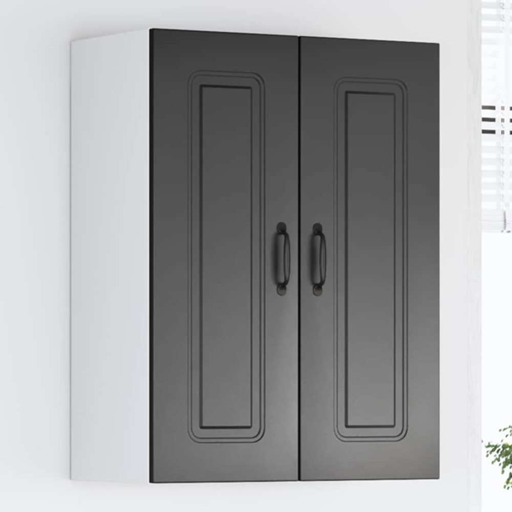 vidaXL Kalmar 2 Door Black Wall Kitchen Cabinet Image 1