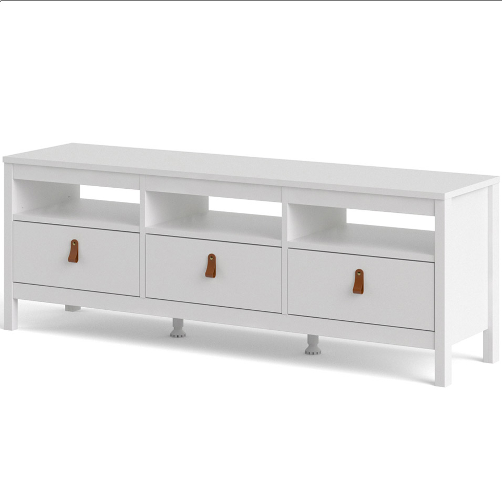 Florence Barcelona 3 Drawer 3 Shelf White TV Unit Image 3