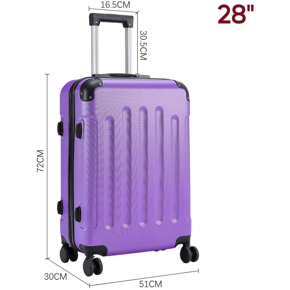 H&O Direct 28 inch Purple ABS Hardshell Suitcase Image 5