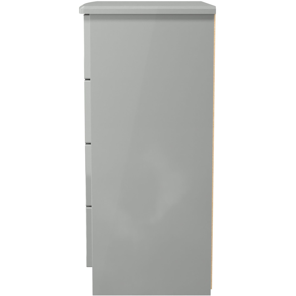 Crowndale Camden 4 Drawer Grey Gloss and Dusk Grey Chest of Drawers Ready Assembled Image 3