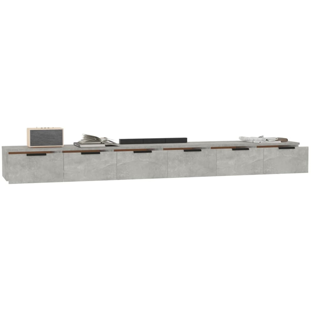 vidaXL 3 Drawer Concrete Grey Wall Cabinet Set of 2 Image 3