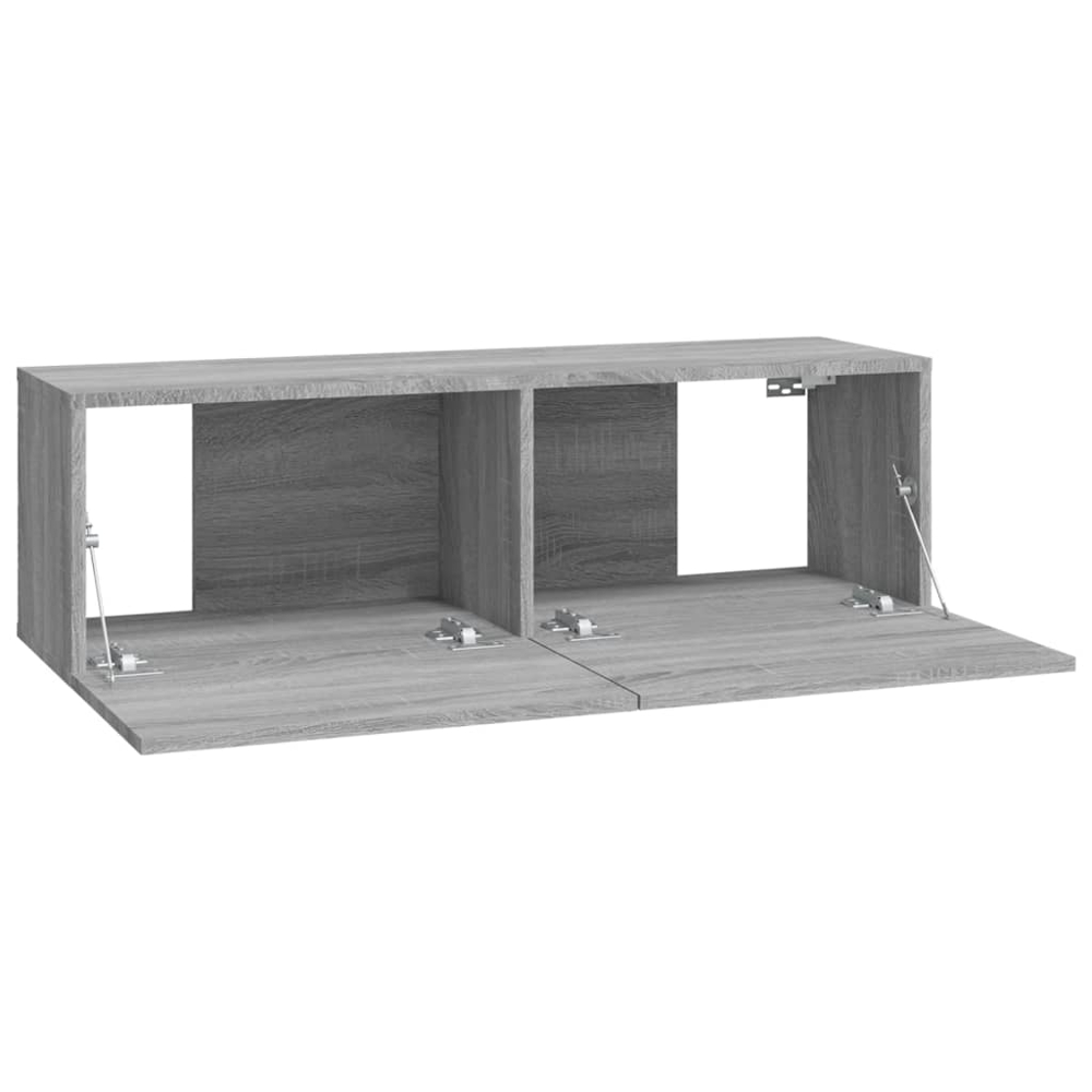 vidaXL 2 Door Grey Sonoma Wall Mounted TV Cabinet 4 Pack Image 5