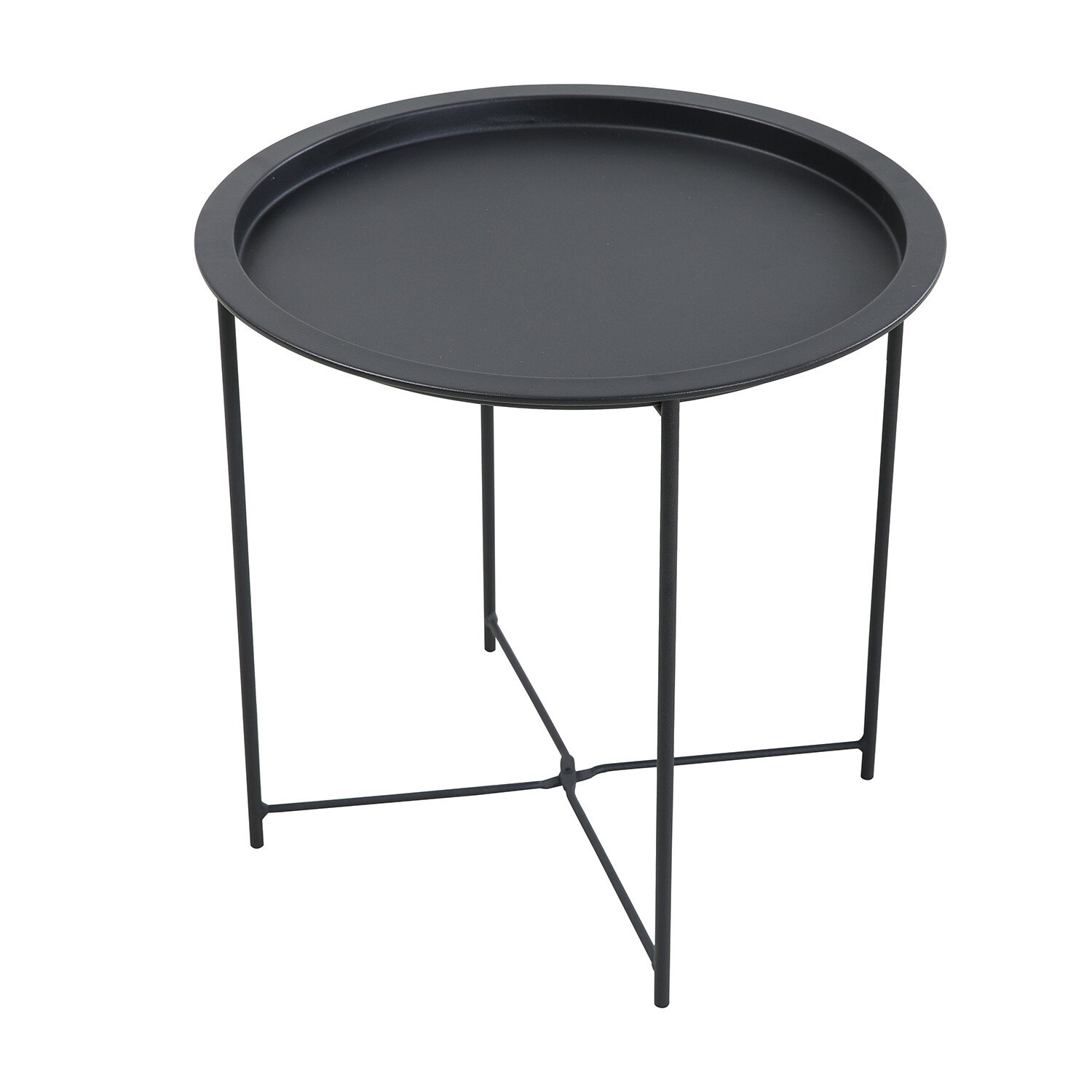 Black Round Folding Side Table Image 4