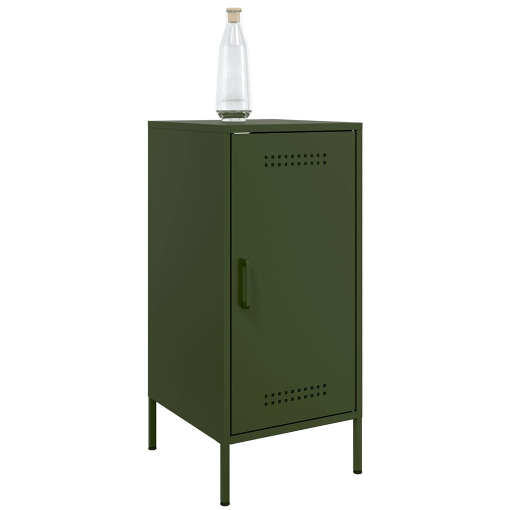 vidaXL Single Door Olive Green Metal Sideboard Set of 2 Image 4