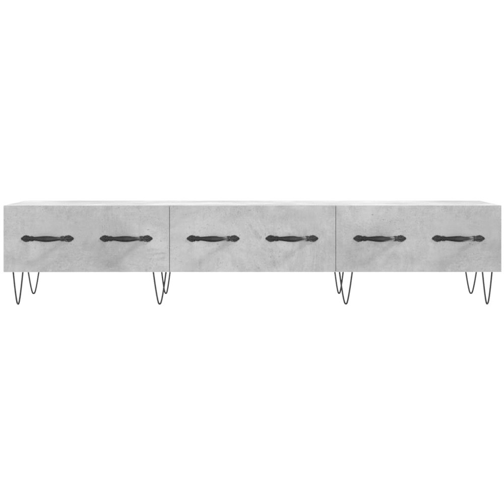vidaXL 3 Drawer Concrete Grey Wide TV Cabinet Image 5