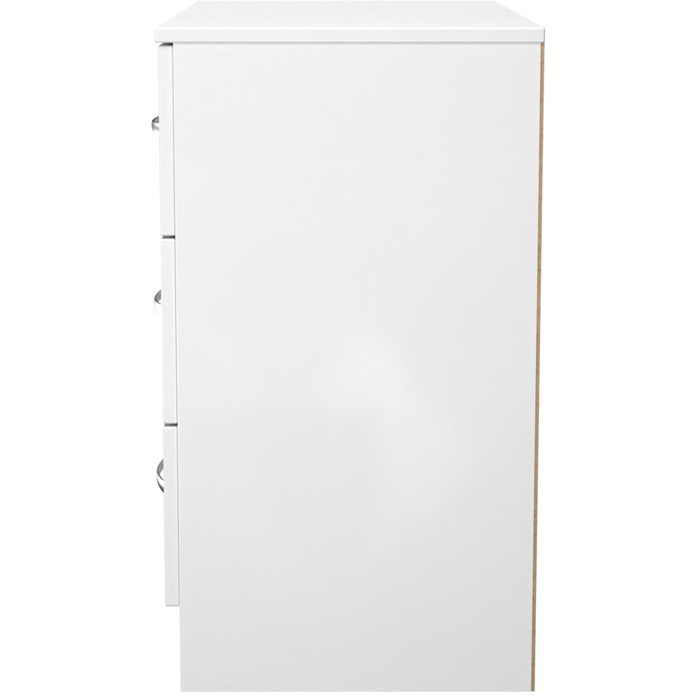 Crowndale Avon 3 Drawer Matt White Chest of Drawers Ready Assembled Image 3