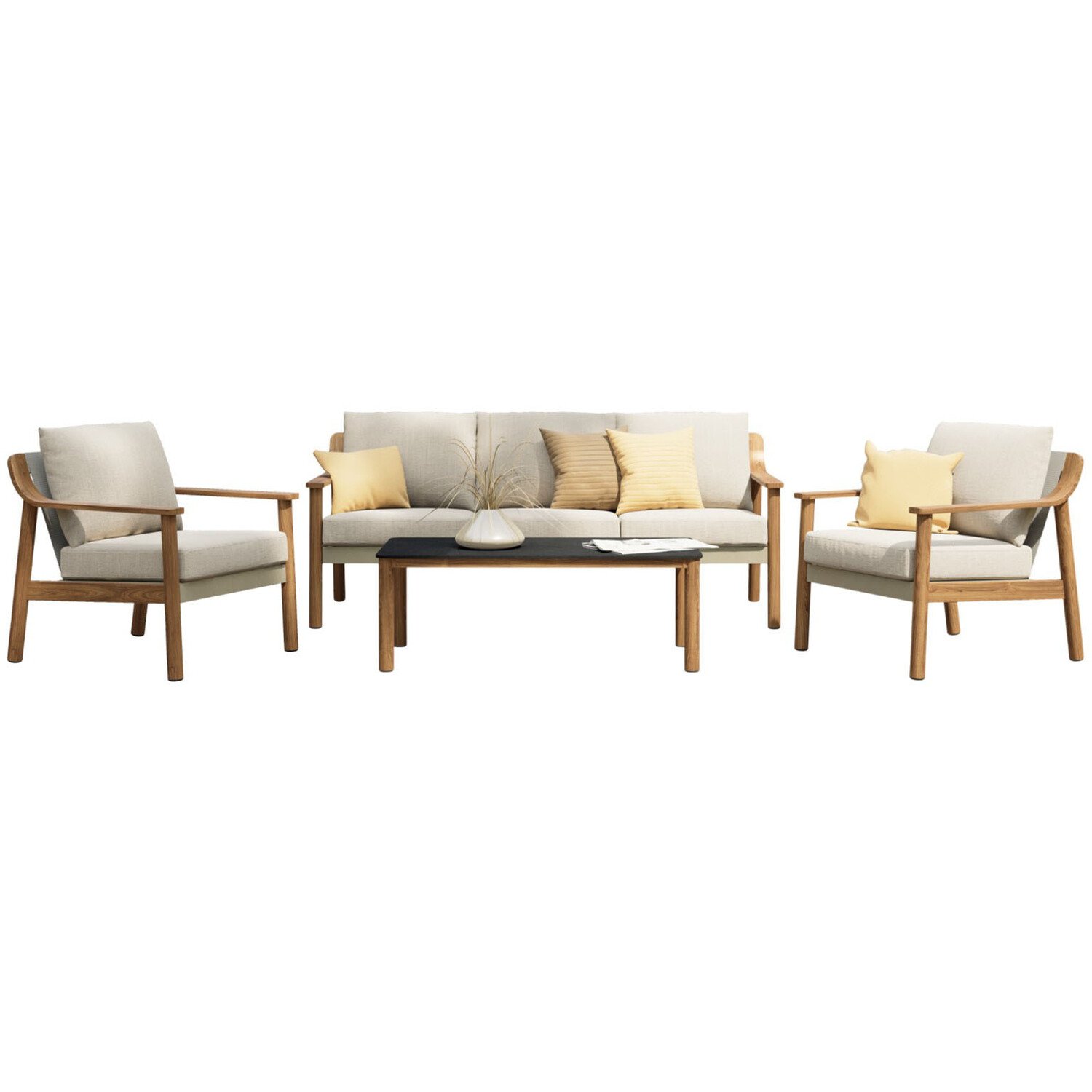 Malay Newmarket 5 Seater Neutral Sofa Lounge Set Image 2