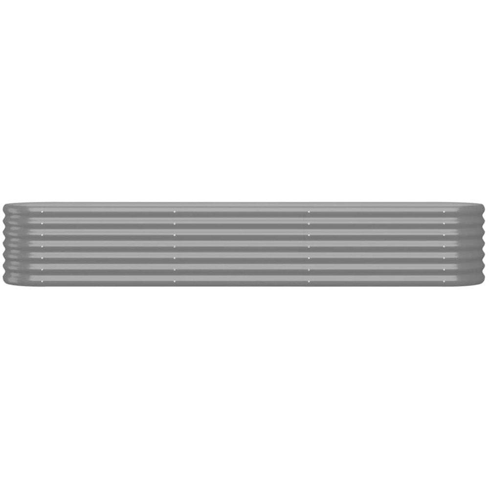 vidaXL Grey Galvanised Steel Raised Garden Bed 36 x 40 x 224cm Image 2