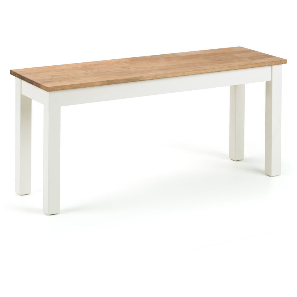 Julian Bowen Coxmoor 2 Seater Ivory and Oak Dining Bench Image 2