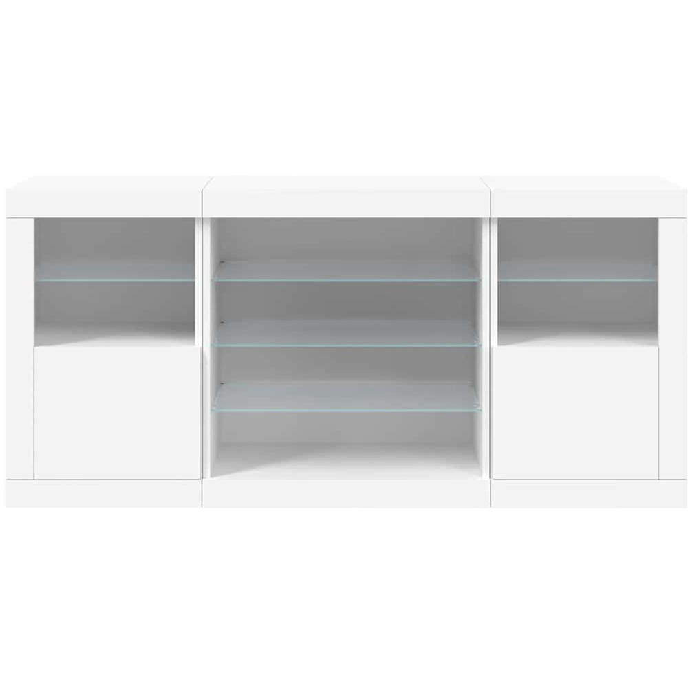vidaXL 2 Door 8 Shelf White LED Sideboard Image 6