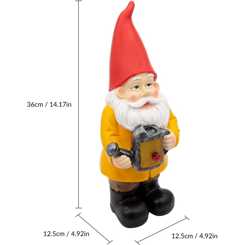 GardenKraft LED Solar Gnome with Water Can Light Up Garden Ornament Image 8