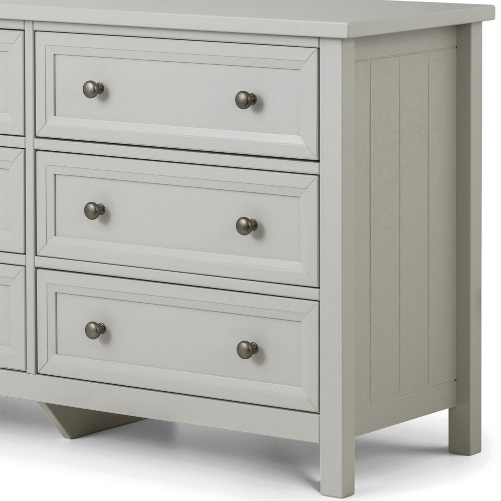 Julian Bowen Maine 6 Drawer Wide Dove Grey Chest of Drawers Image 3