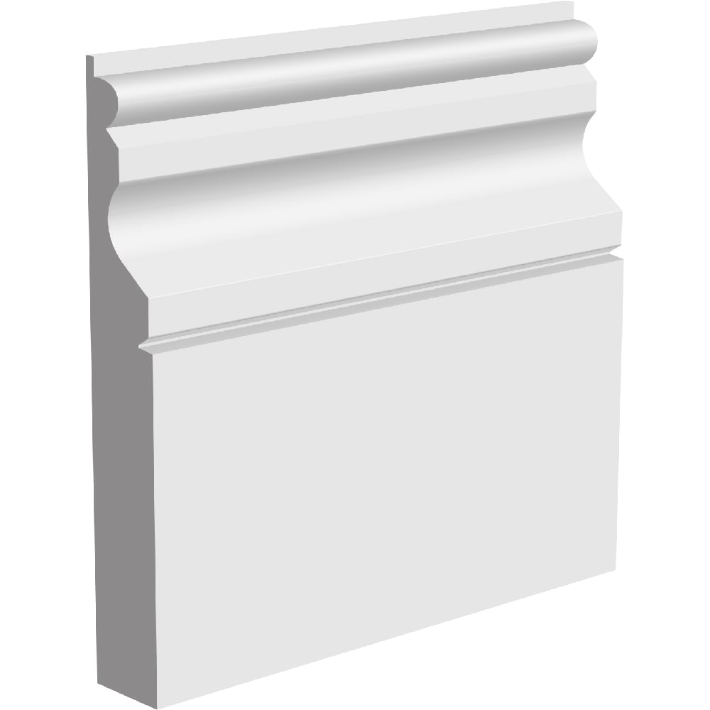 National Skirting White Ogee Primed Skirting Board 18mm 220 x 3040mm Image 1