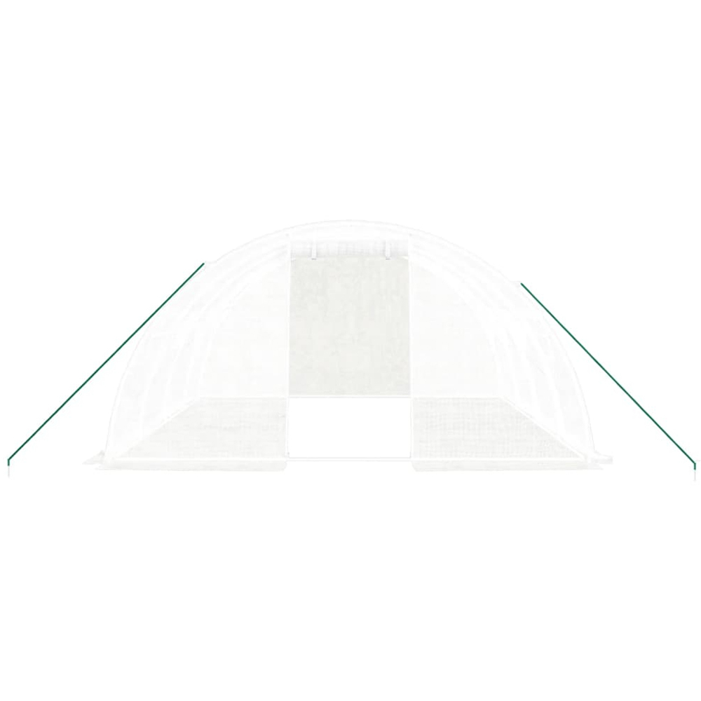 vidaXL White Polyethylene Galvanised Steel Frame 13.1 x 13.1ft Greenhouse Image 3