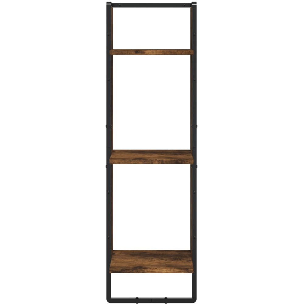 vidaXL 3-Tier Smoked Oak Wall Shelf Set of 2 Image 3