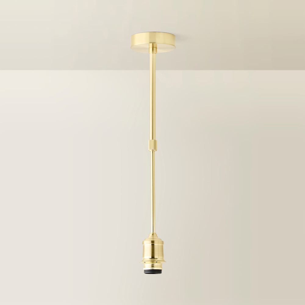 ValueLights Shaw Brushed Gold Adjustable Drop Ceiling Pendant Light Fitting Image 5