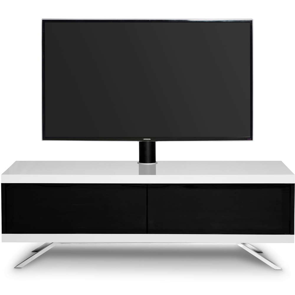 MDA Designs Tucana 1200 Hybrid 2 Door Black and White TV Cabinet Image 3