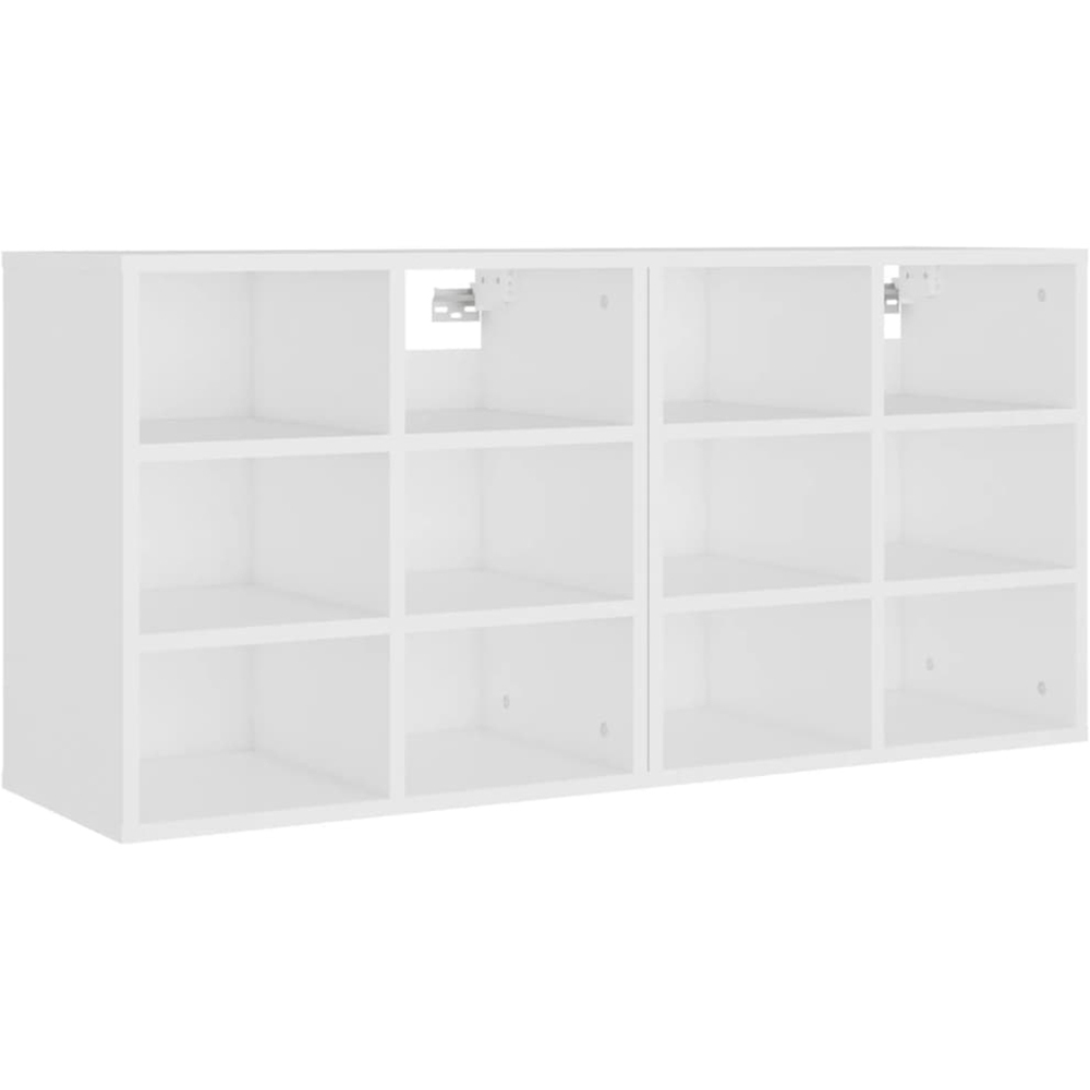 vidaXL 12 Shelf White Shoe Storage Cabinet Set of 2 Image 4