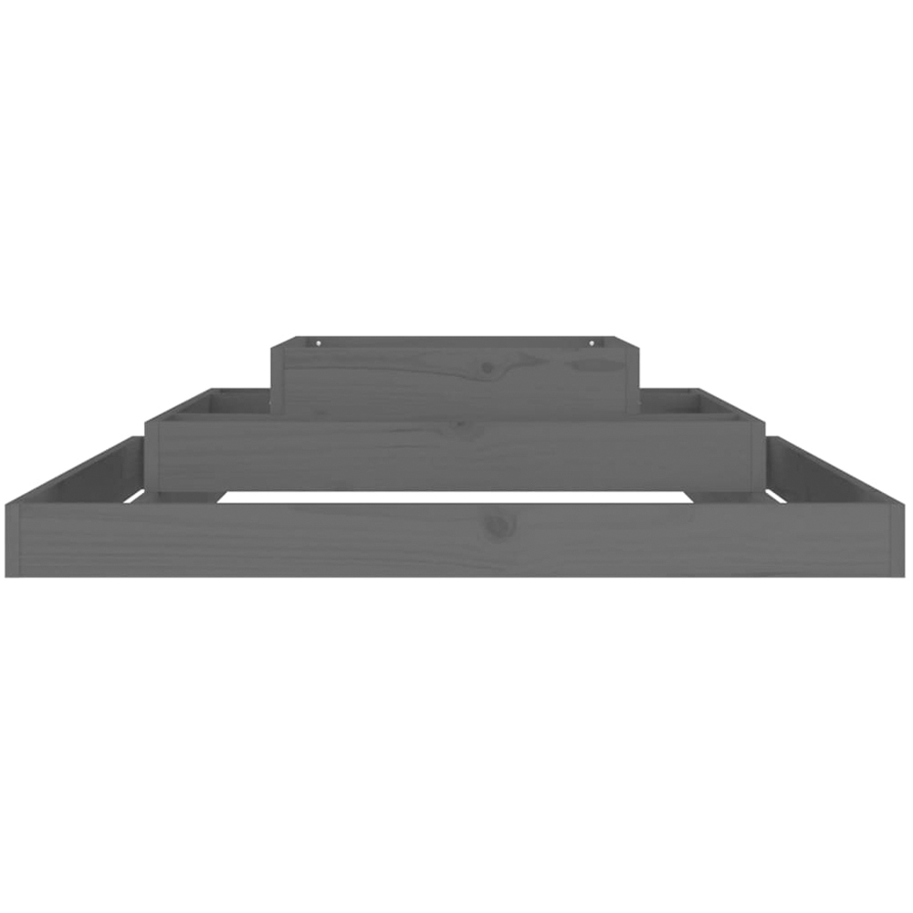 vidaXL 3-Tier Grey Solid Pine Wood Garden Planter 27 x 110 x 110cm Image 3