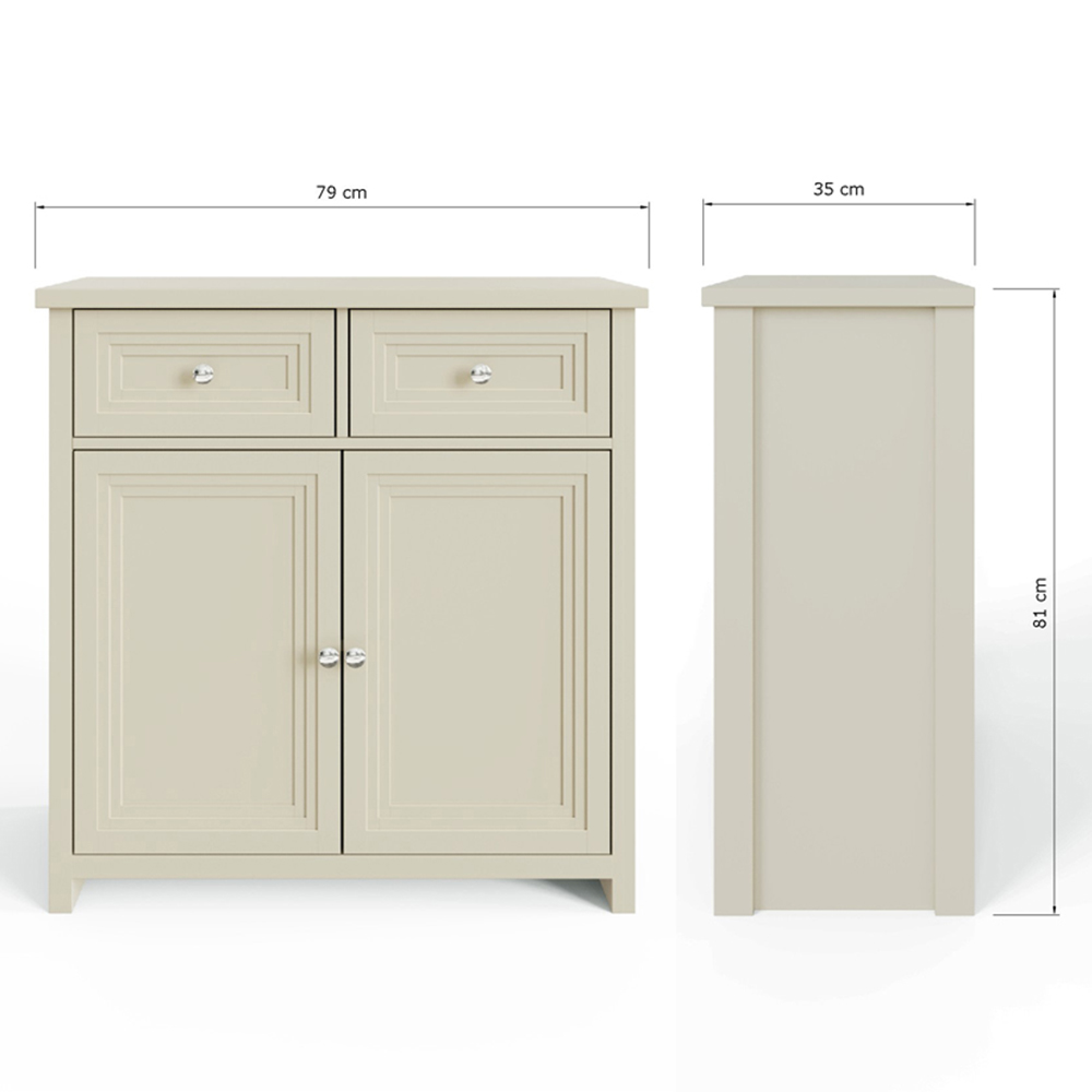 GFW Oakley 2 Door 2 Drawer Stone Compact Sideboard Image 9