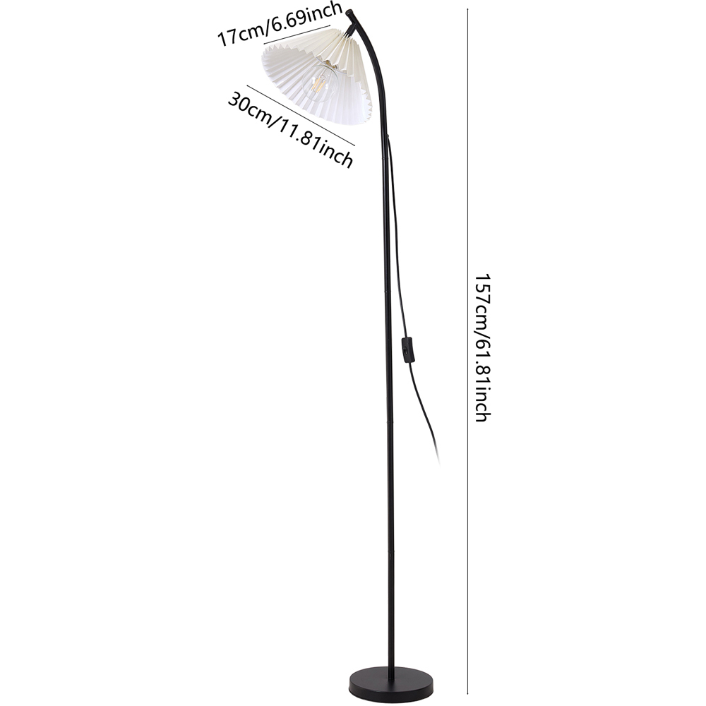 Living and Home Black LED Floor Lamp Image 8