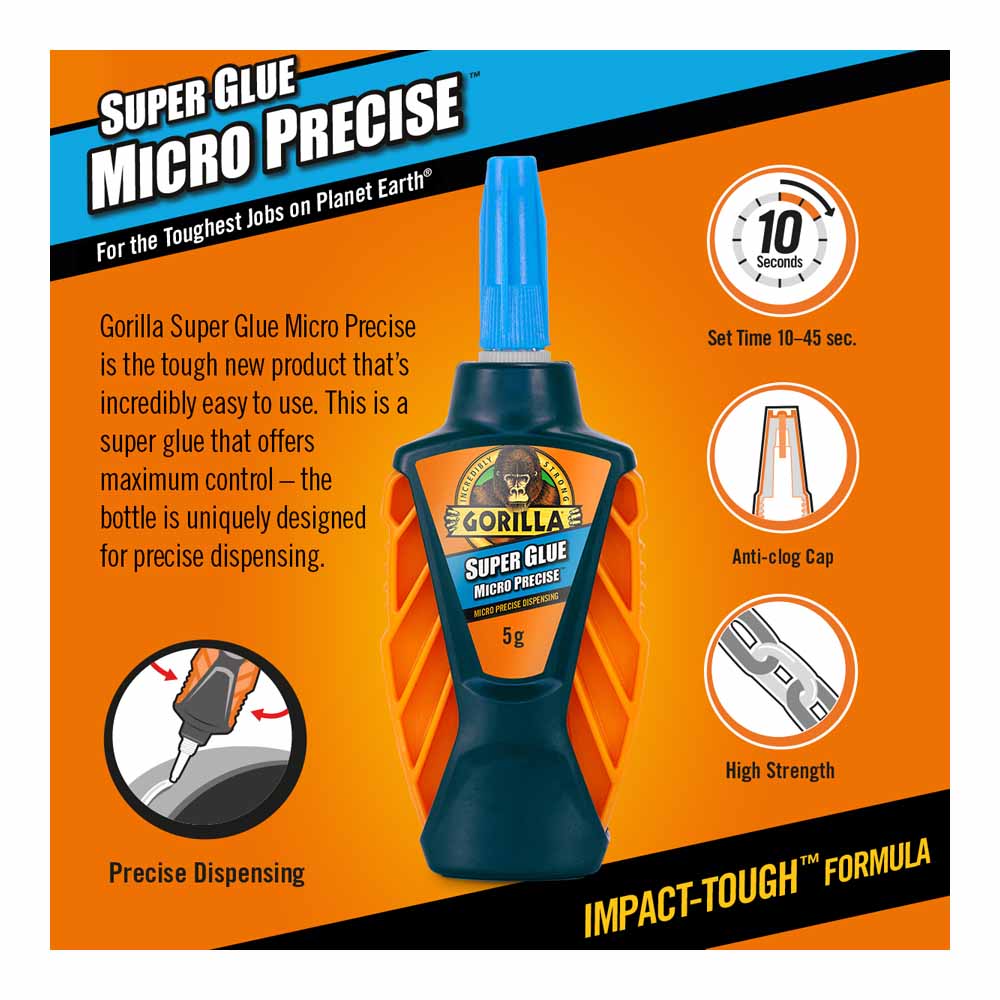 Gorilla Super Glue Micro Precise 5g Image 2