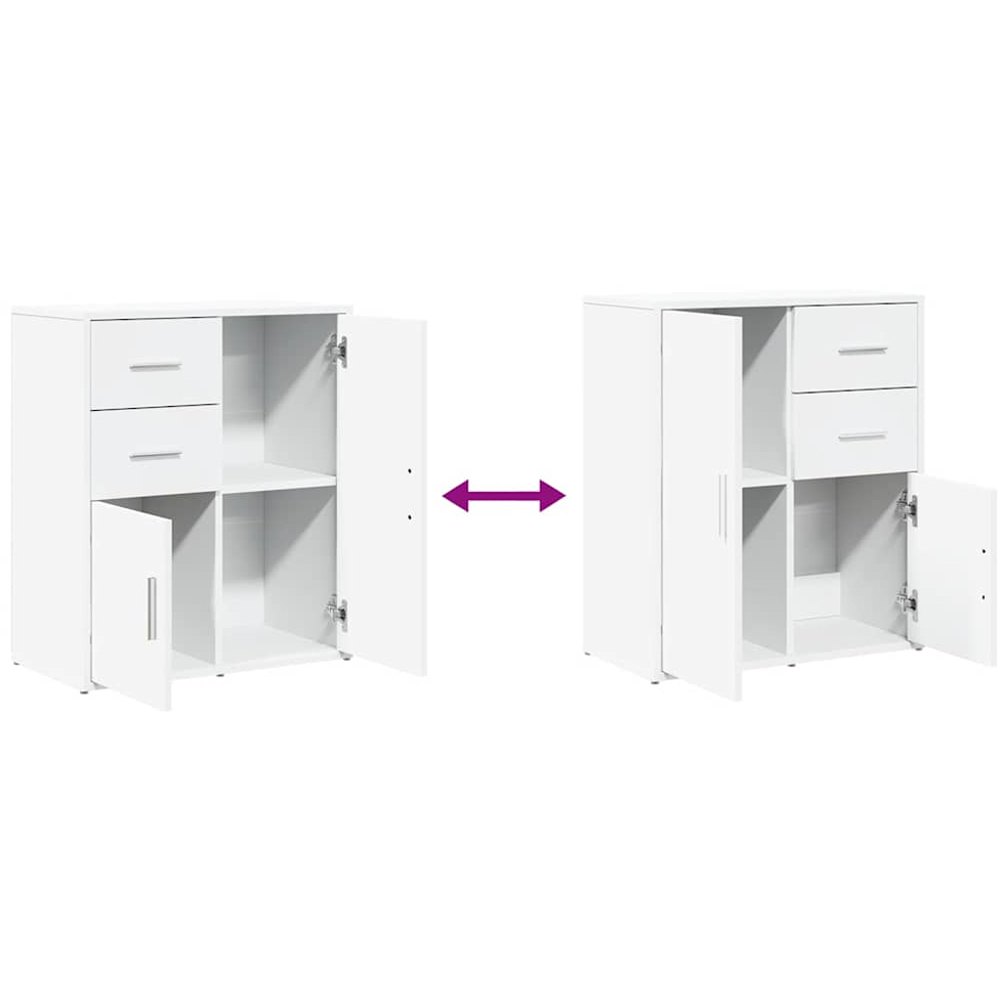 vidaXL 2 Door 2 Drawer White Sideboard Image 8