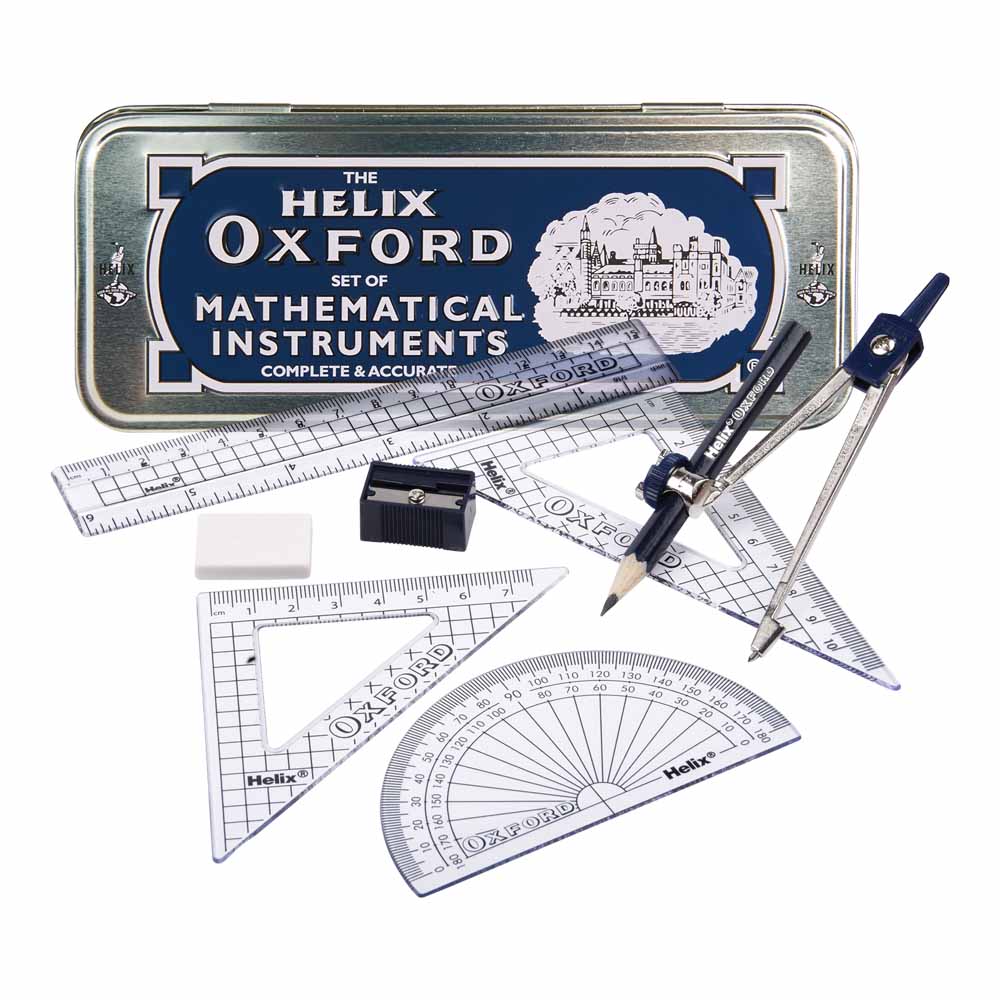 Helix Compact Set Of Math Instruments In Storage Box Technical Geometry Numeracy 