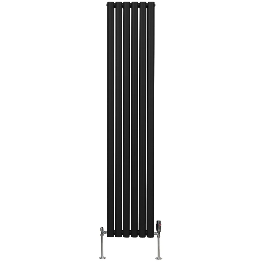 Monster Shop 4816BTU Black Oval Column Radiator and Valves 1800 x 360mm Image 1