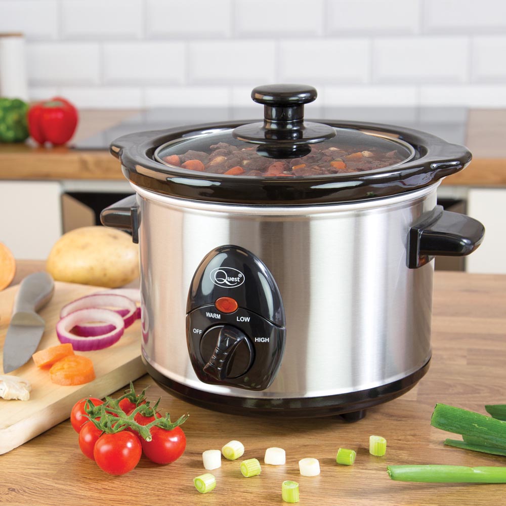 Quest Stainless Steel 1.5L Slow Cooker 120W Image 2