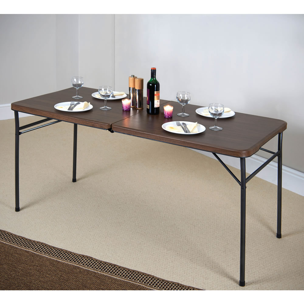 Greenhurst Foldable Woodgrain Table 5ft Image 4