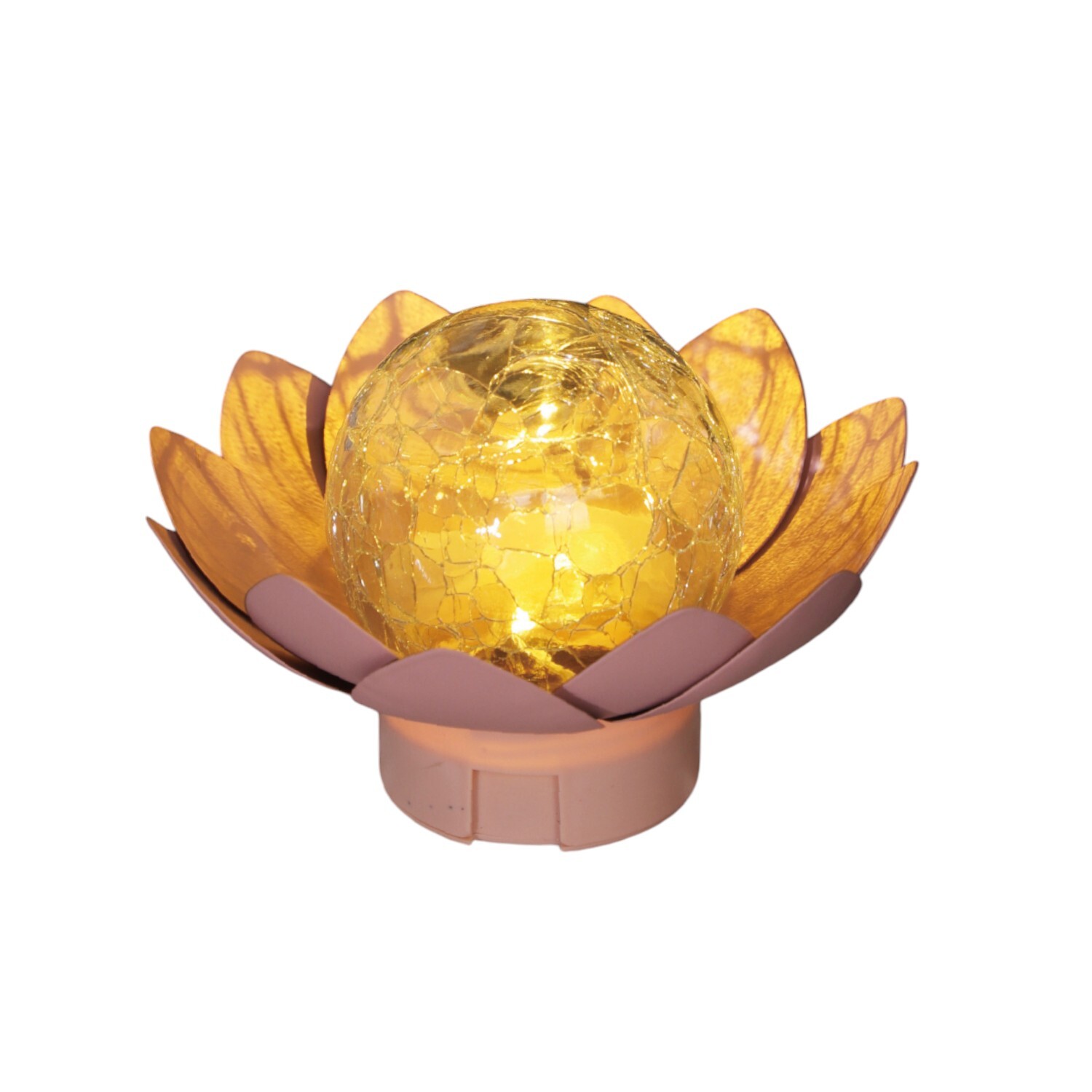 Solar Lotus Crackle Glass Light Image 10
