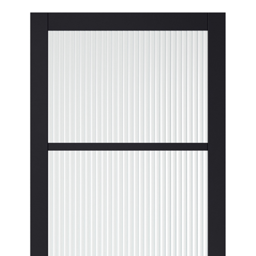 LPD Chelsea Black 4L Reeded Glass Internal Door 1981 x 686mm Image 2