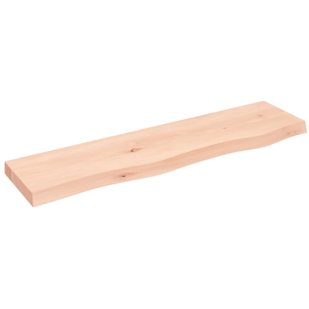 vidaXL 80 x 20 x 4cm Untreated Solid Wood Oak Wall Shelf Image 1