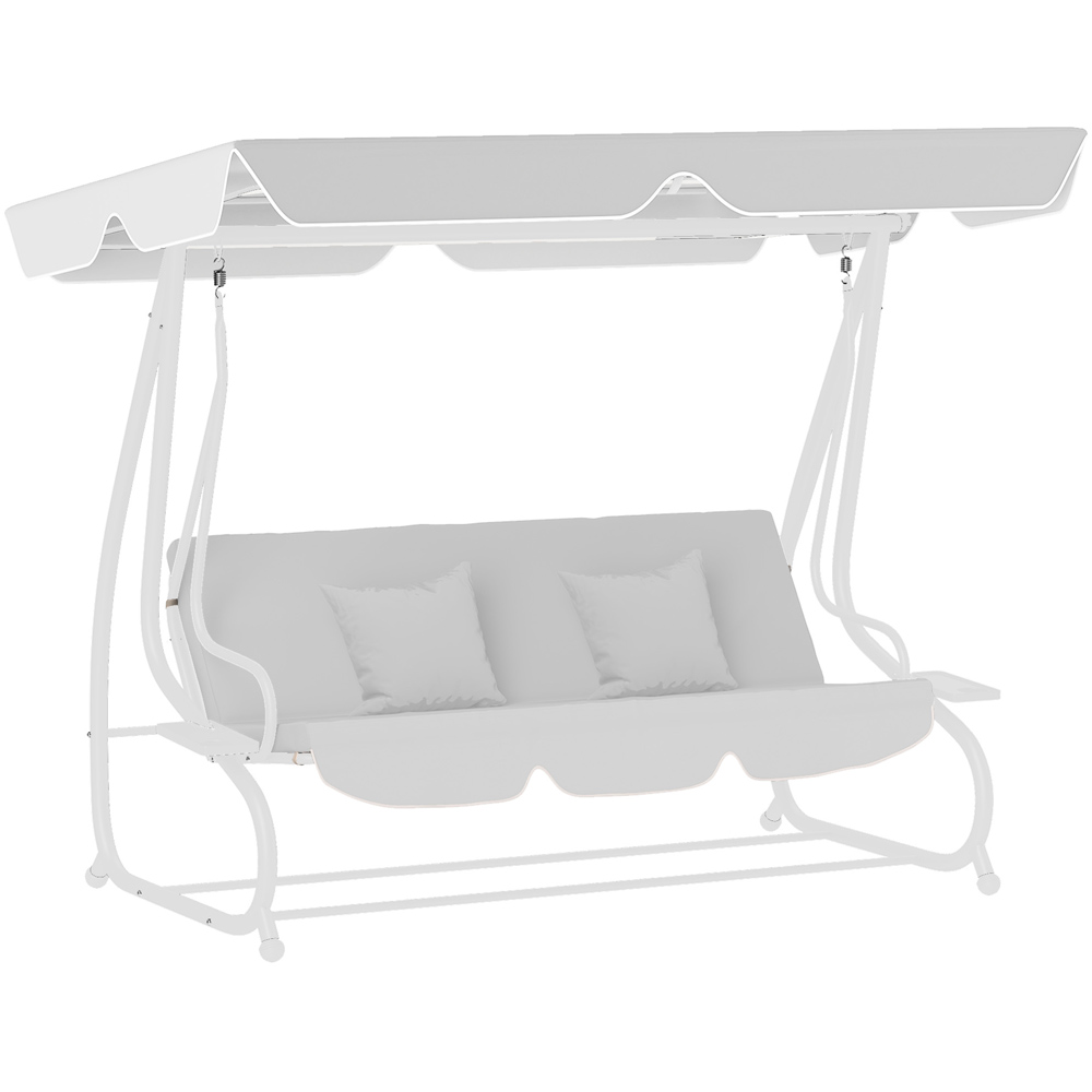 Outsunny 3 Seater Light Grey Waterproof Garden Swing Canopy Replacement Image 2