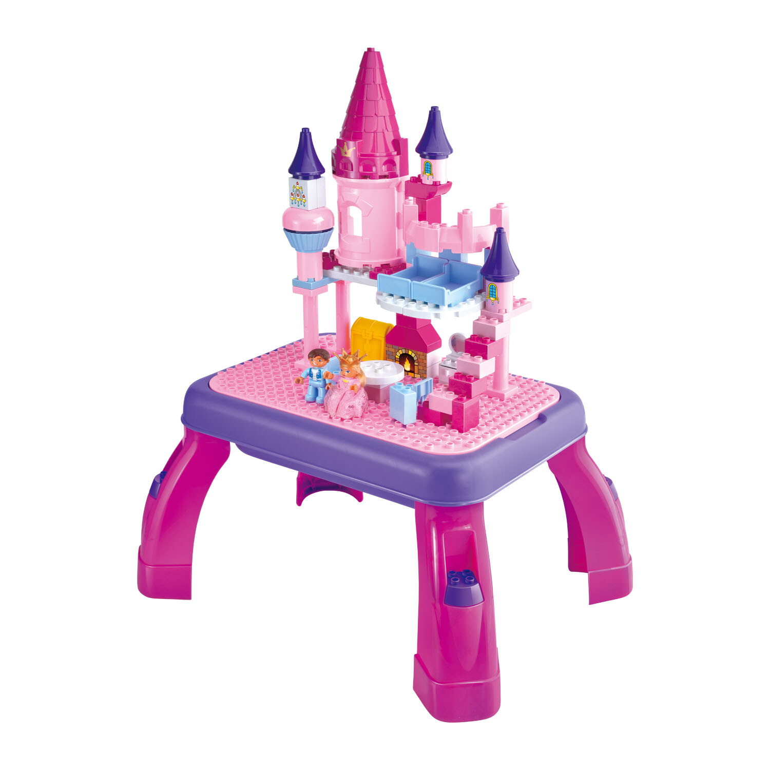76 Piece Princess Castle Block Table - Multicolour Image