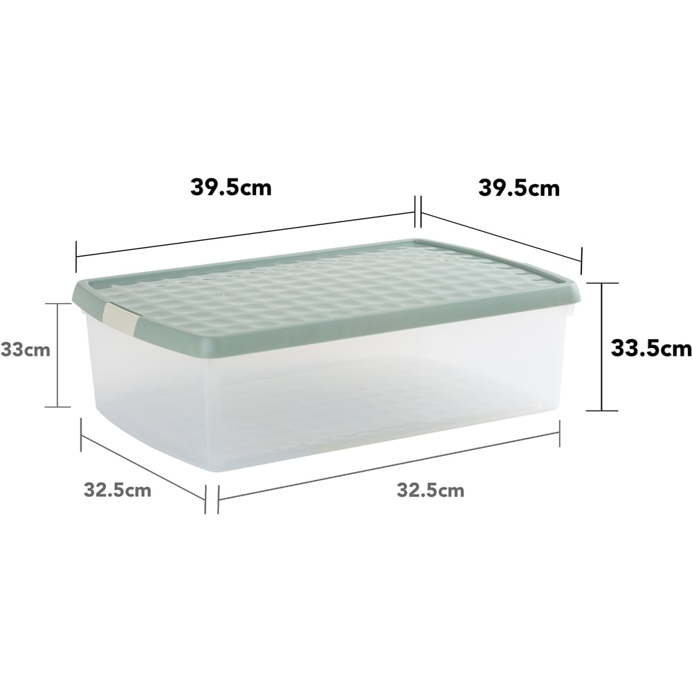 Wham Clip 30L Clear Green Milieu and Stone Rectangular Storage Box with Lid 3 Pack Image 7
