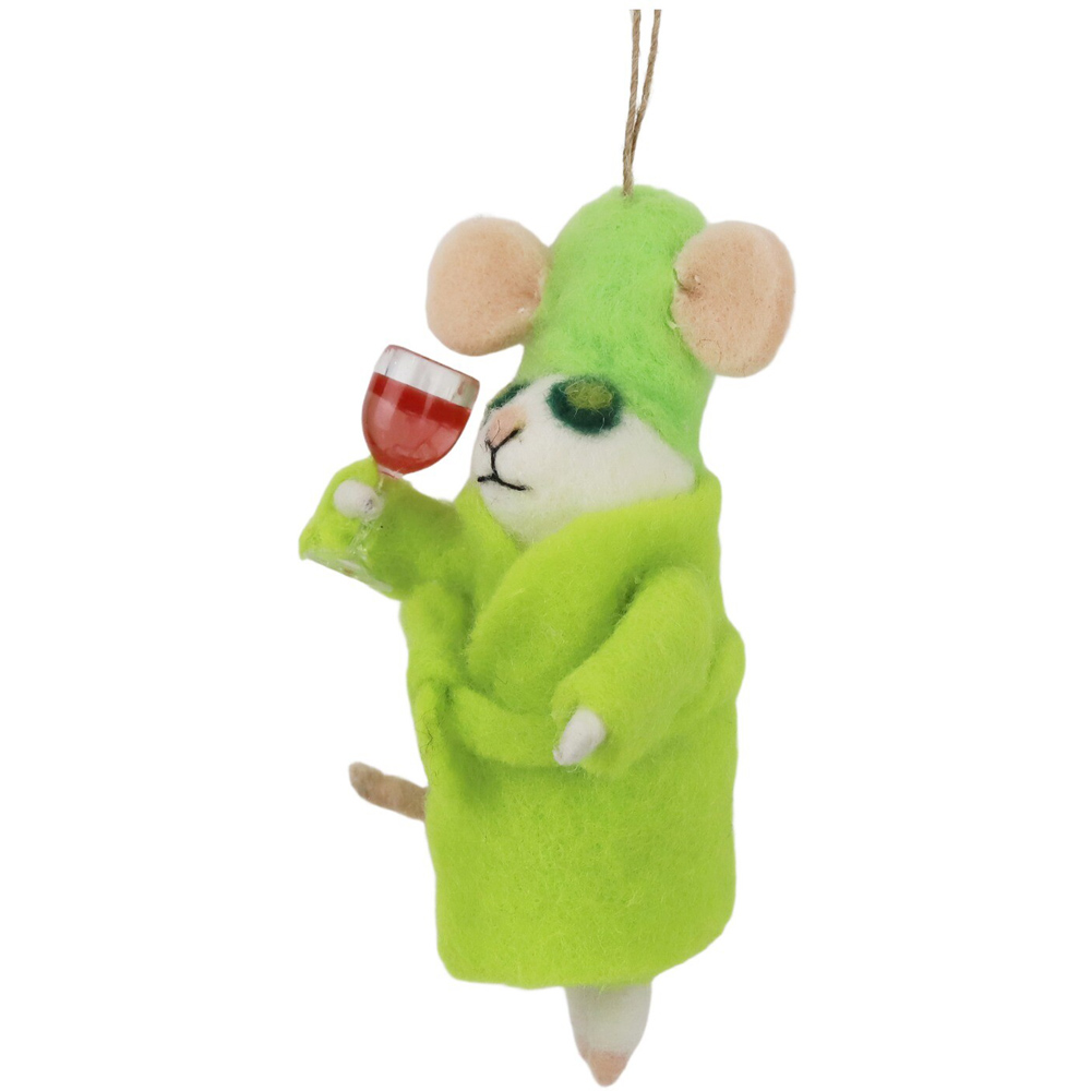 Wool Spa Mouse Hanging Decoration Green Image 5