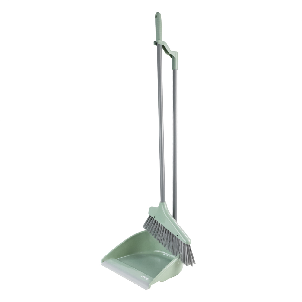 JVL Green Long Handle Dust Pan and Brush Set Image 7