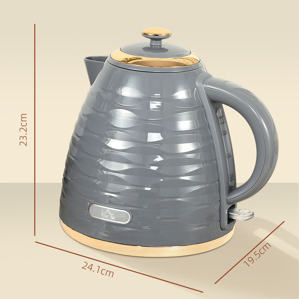 HOMCOM 800-207V70GY Grey Ripple 1.7L Electric Kettle 3kW Image 9