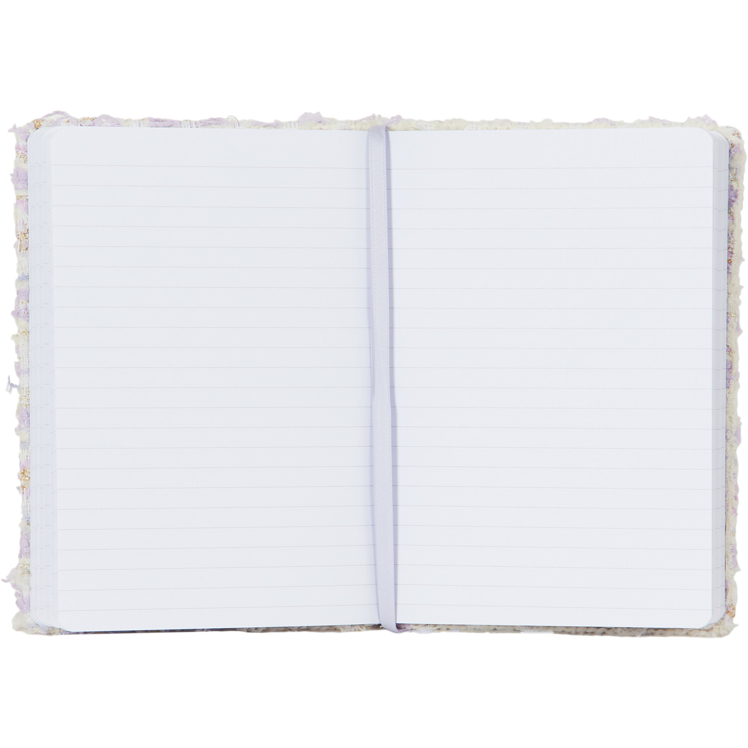 Lilac Check Fabric A5 Notebook - Purple Image 4