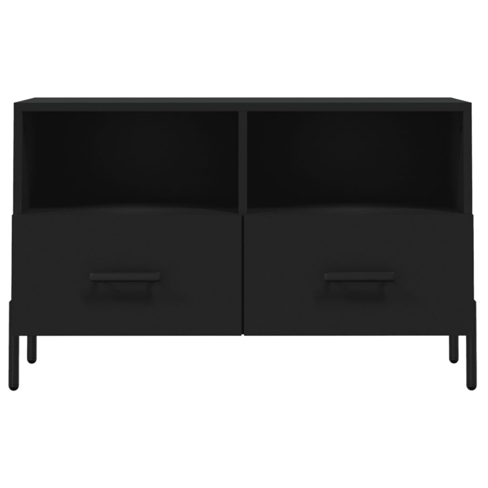 vidaXL 2 Drawer 2 Shelf Black TV Cabinet Image 5