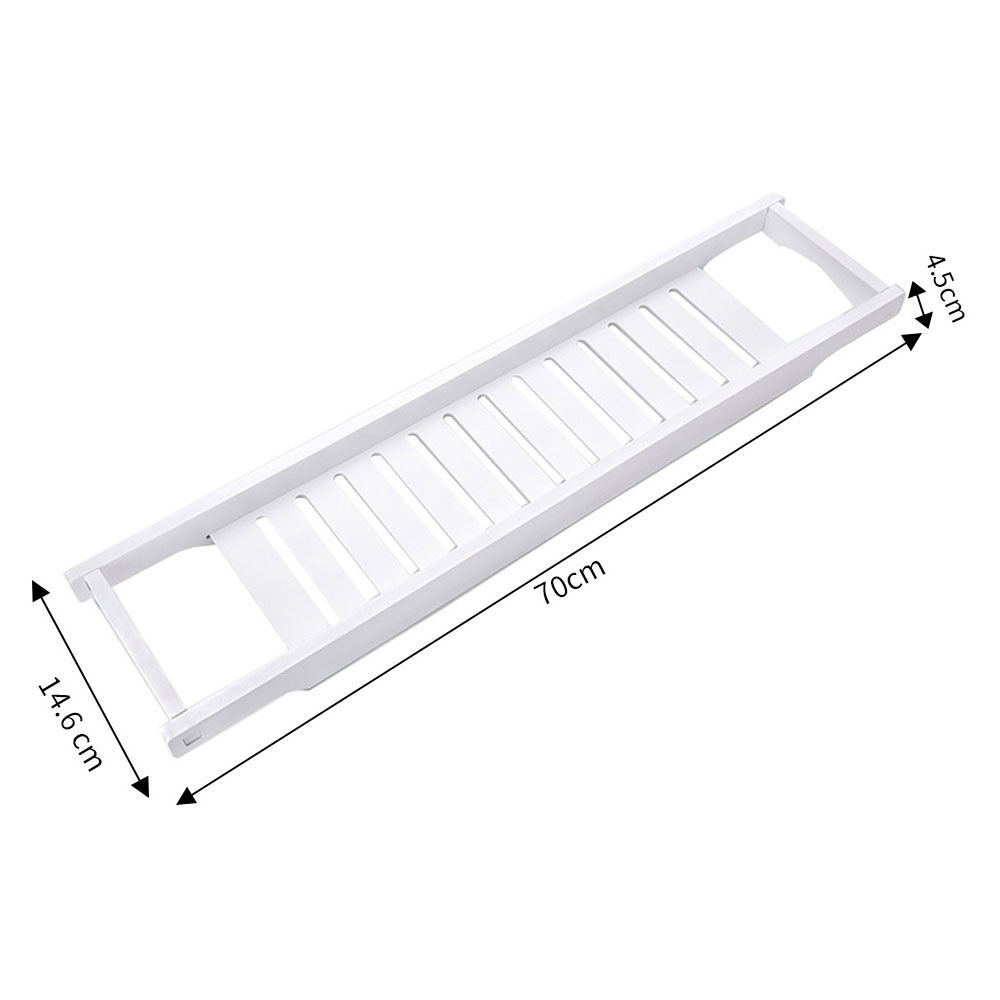 Living and Home Bamboo White Bath Tray Wilko
