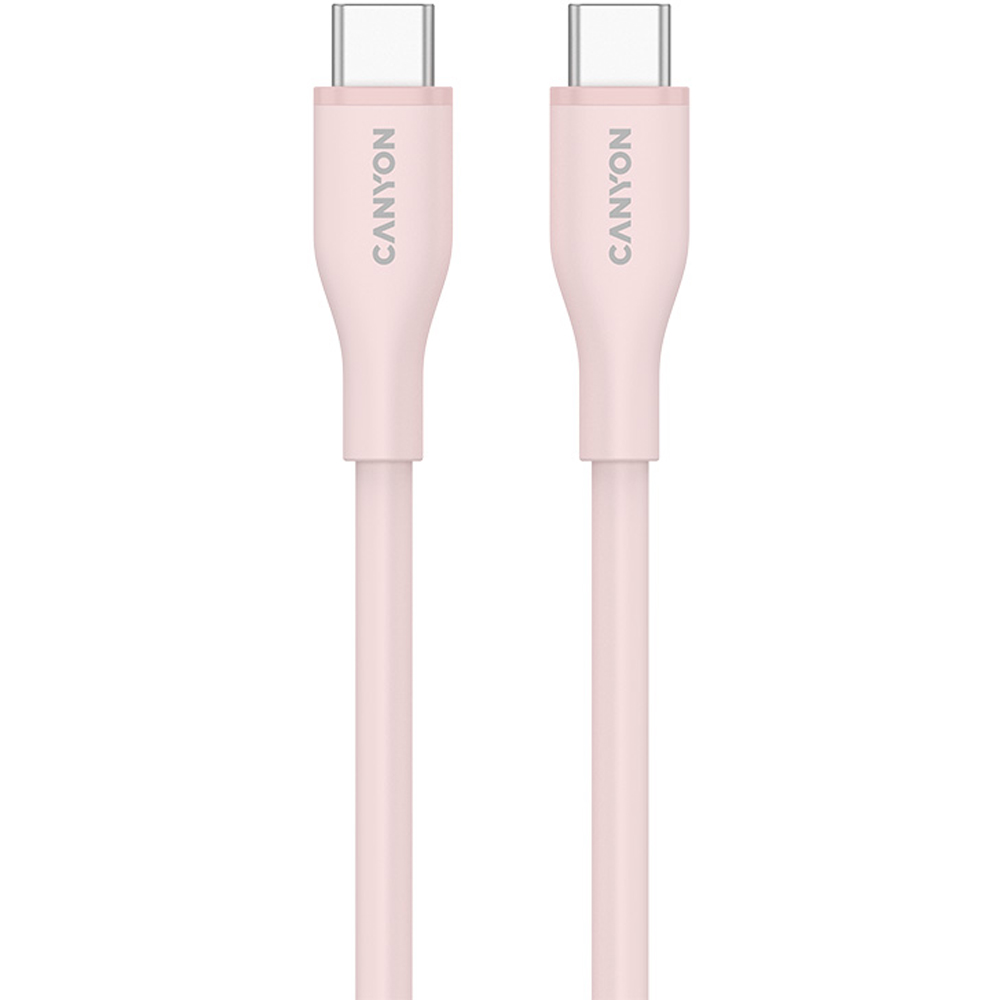Canyon CNS-CC60SC10 Pink Sand Silicon Type-C to Type-C Cable 60W 1m Image 2