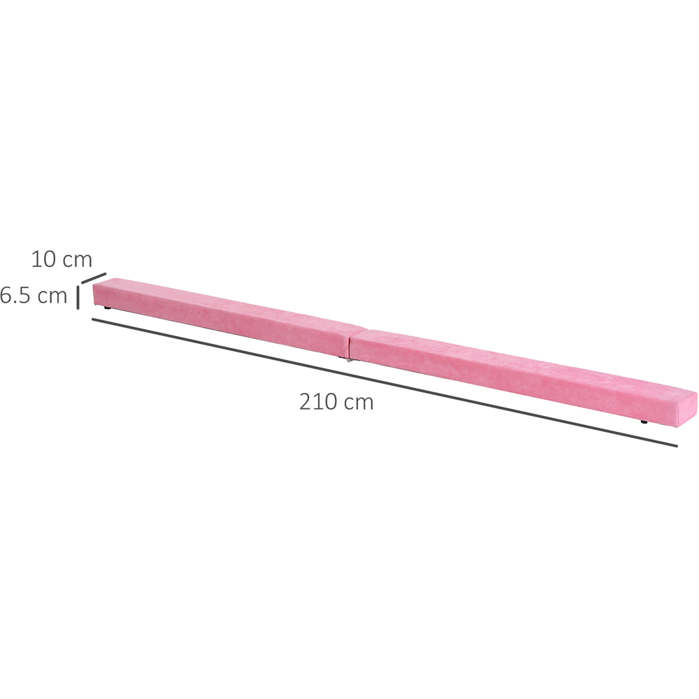 HOMCOM Pink Foldable Gymnastics Balance Beam 210cm Image 9