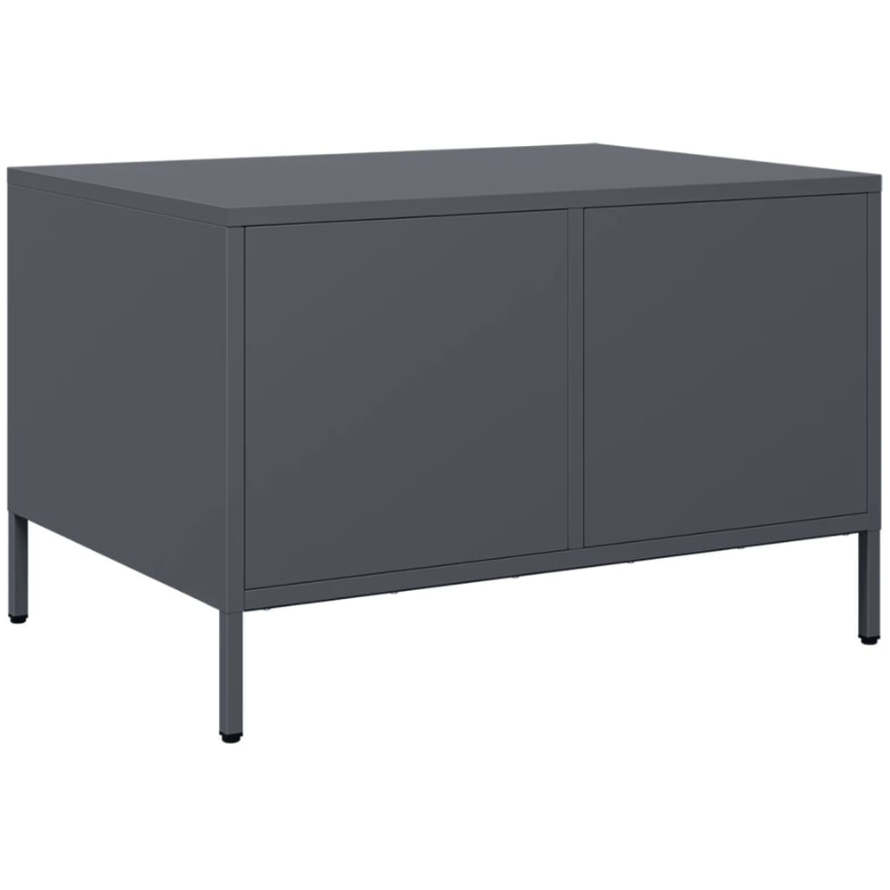vidaXL 2 Drawer Anthracite Steel Broad TV Cabinet Image 6