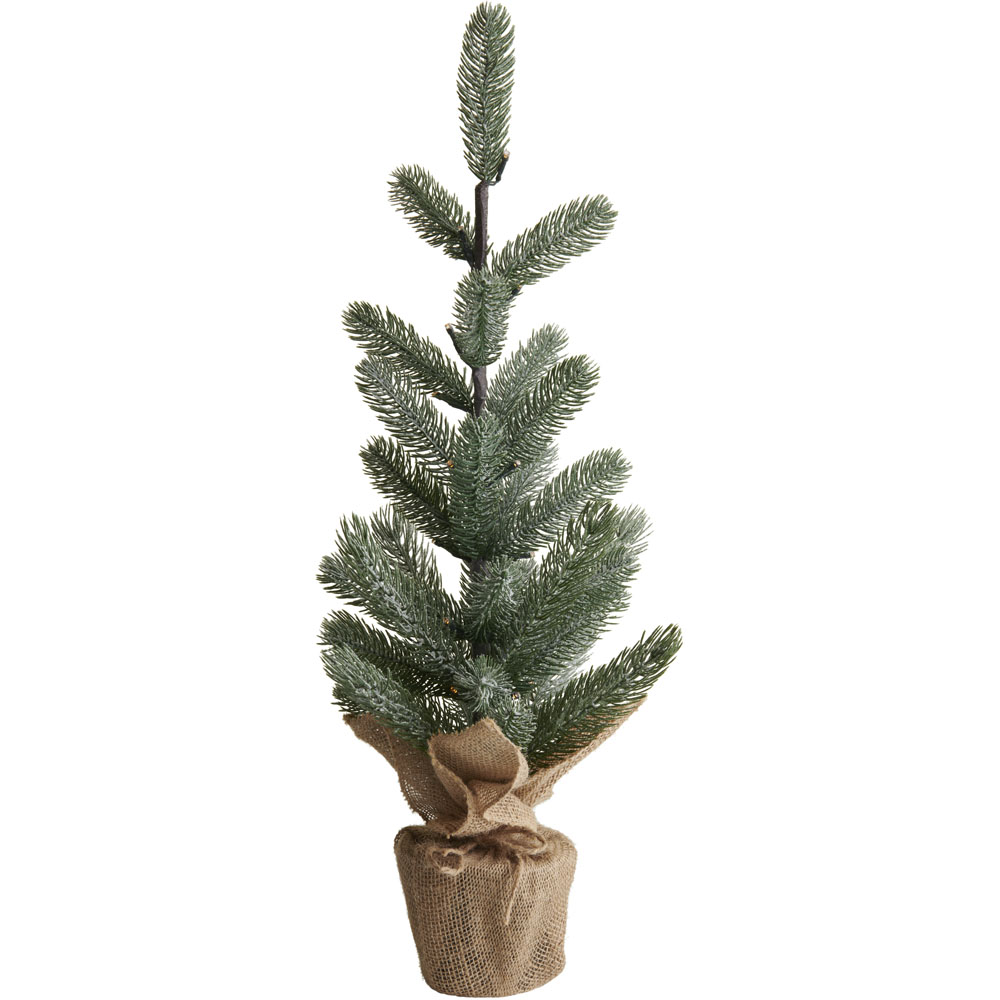 Wilko 71cm Winter Battery Operated Hessian Wrap Tree Image 2